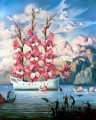 moderno contemporáneo 08 surrealismo barco de flores